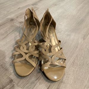 Nude wedge heels